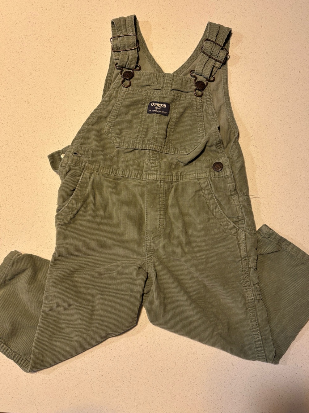 OshKosh B'gosh Olive Green Corduroy Overalls One-Piece
